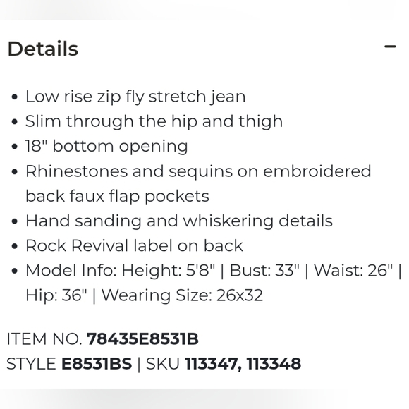 Rock Revival "Caress" Stretch Low Rise Bootcut Jeans Blue | Women's Size 26 - Picture 14 of 15